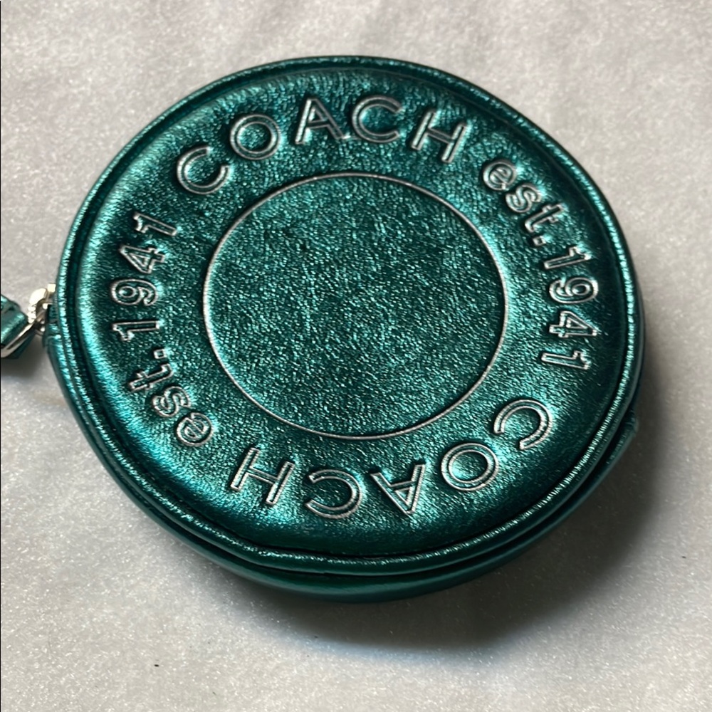 Coach Metallic Green Coin Purse